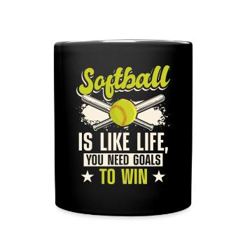 Softball Trainer Ballspiel - Tasse einfarbig - Schwarz - Vorne