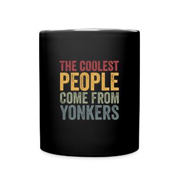 Coolest people come from Yonkers - Tasse einfarbig - Schwarz - Vorne