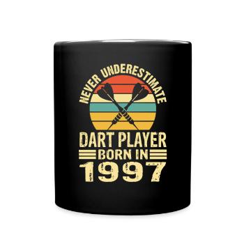 Ne jamais sous-estimer le joueur de fléchettes né en 1997 - Mug uni - noir - Devant