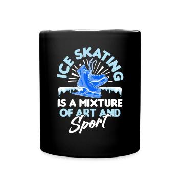 Ice skating Winter sports - Full Colour Mug - black - Front