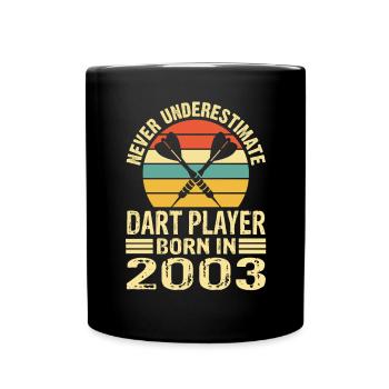 Ne jamais sous-estimer le joueur de fléchettes né en 2003 - Mug uni - noir - Devant