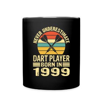 Ne jamais sous-estimer le joueur de fléchettes né en 1999 - Mug uni - noir - Devant