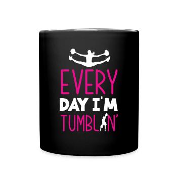 Lustiges Cheerleader Cheerleading Geschenk - Tasse einfarbig - Schwarz - Vorne
