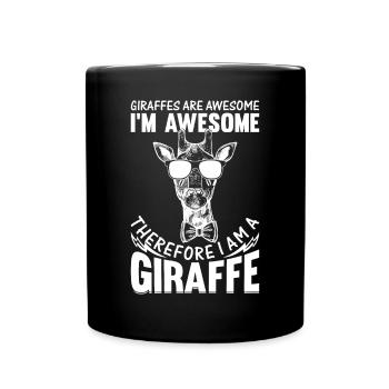 Les girafes sont géniales, je suis géniale, donc je suis un - Mug uni - noir - Devant