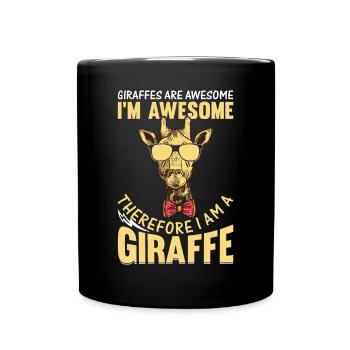 Les girafes sont géniales, je suis géniale, donc je suis un - Mug uni - noir - Devant