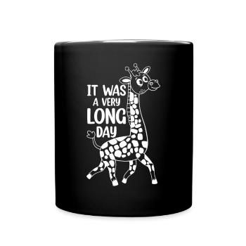 It Was A Very Long Day - Funny Giraffe - Full Colour Mug - black - Front