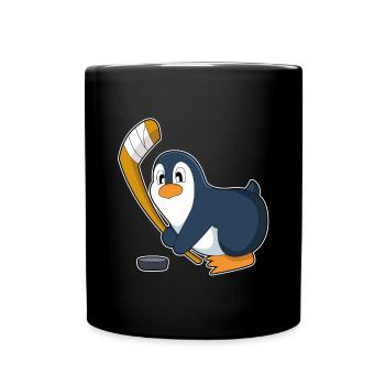Pinguin Eishockey Eishockeyschläger - Tasse einfarbig - Schwarz - Vorne