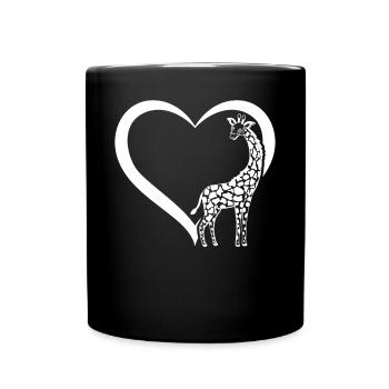Amoureux de la girafe Mignon Girafe Coeur Girafe Coeur Gir - Mug uni - noir - Devant