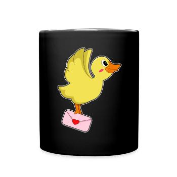 Lettre du facteur canard - Mug uni - noir - Devant
