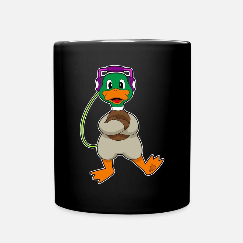 Ente Kopfhörer Musik - Tasse einfarbig - Schwarz