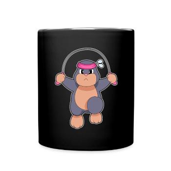 Fitness pour sauter à la corde avec la taupe - Mug uni - noir - Devant