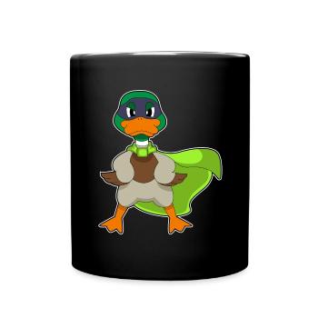 Duck Superhero Cloak - Full Colour Mug - black - Front
