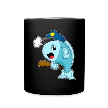 Police de la Pêche de la Police de la Bâton - Mug uni - noir - Devant