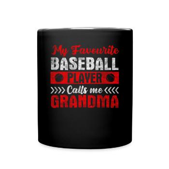 Mon joueur de baseball préféré m’appelle grand-mère - Mug uni - noir - Devant