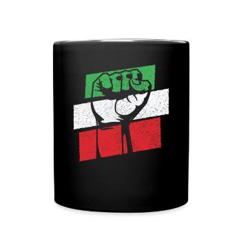 Women life freedom support Retro Iran Flag - Full Colour Mug - black - Front