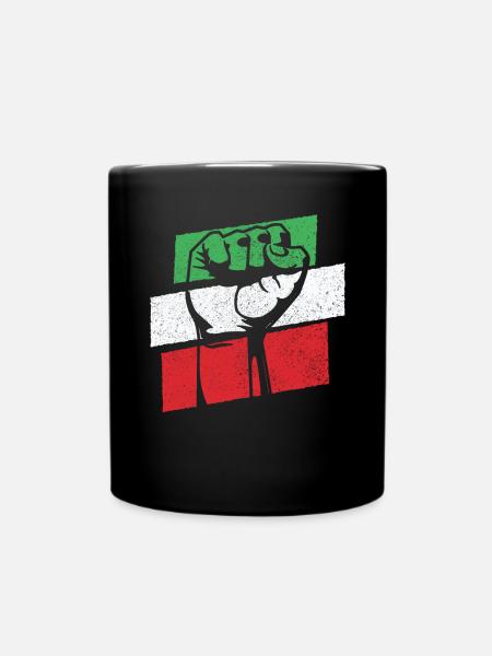 Women life freedom support Retro Iran Flag - Full Colour Mug - black
