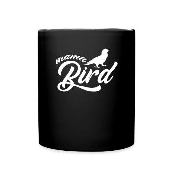 Mama Bird Nerd Papagei Haustiertier Burschen - Tasse einfarbig - Schwarz - Vorne