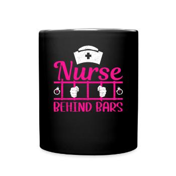 Nurse behind bars nurse in prison - Full Colour Mug - black - Front