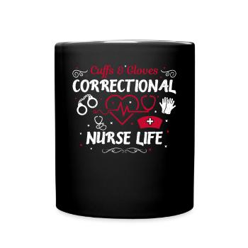 Cuffs & Gants Vie d’infirmière correctionnelle - Mug uni - noir - Devant