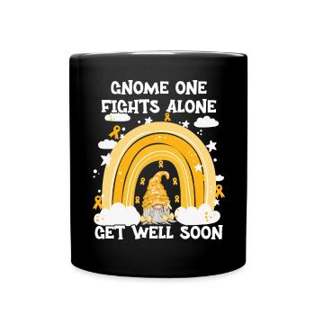 Gnome One Fights Alone Childhood Cancer - Full Colour Mug - black - Front