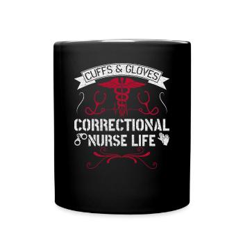 Cuffs & Gants Vie d’infirmière correctionnelle - Mug uni - noir - Devant
