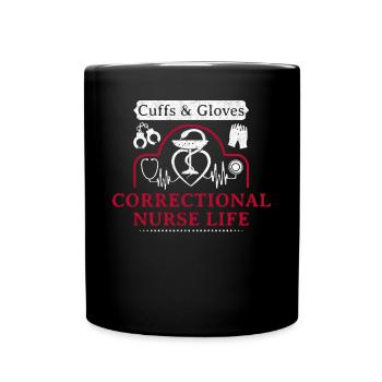 Cuffs & Gants Vie d’infirmière correctionnelle - Mug uni - noir - Devant