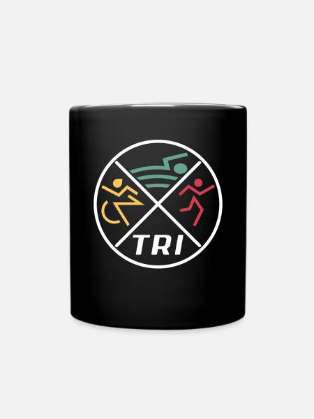 Women's Triathlon - Full Colour Mug - black