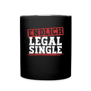 Endlich Legal Single - Scheidungsparty Scheidung - Tasse einfarbig - Schwarz - Vorne