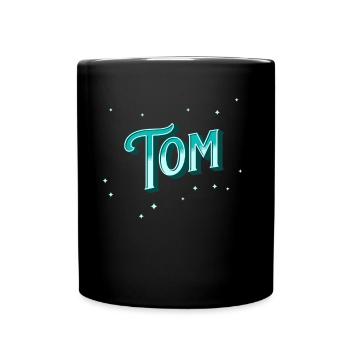 Tom Namen personalisiert - Tasse einfarbig - Schwarz - Vorne
