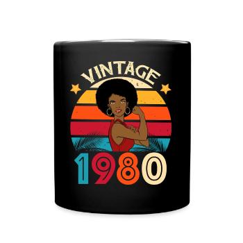Vintage 1978 Geburtstag Starke Frau - Tasse einfarbig - Schwarz - Vorne