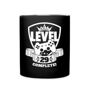 Level 29 Complete Birthday Gift 29 Years - Full Colour Mug - black - Front
