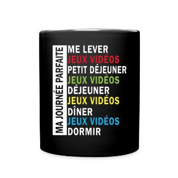 Jeux vidéos ma journée parfaite - Mug uni - noir - Devant