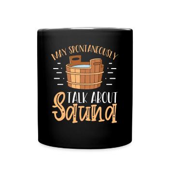 Parlez du sauna - Mug uni - noir - Devant