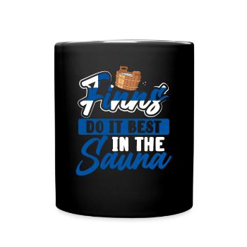 Am Besten In Der Sauna - Tasse einfarbig - Schwarz - Vorne