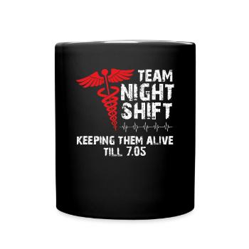 Infirmière de nuit dans l’équipe - Mug uni - noir - Devant
