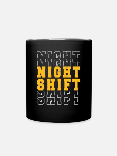 Gelbe Nachtschicht - Tasse einfarbig - Schwarz