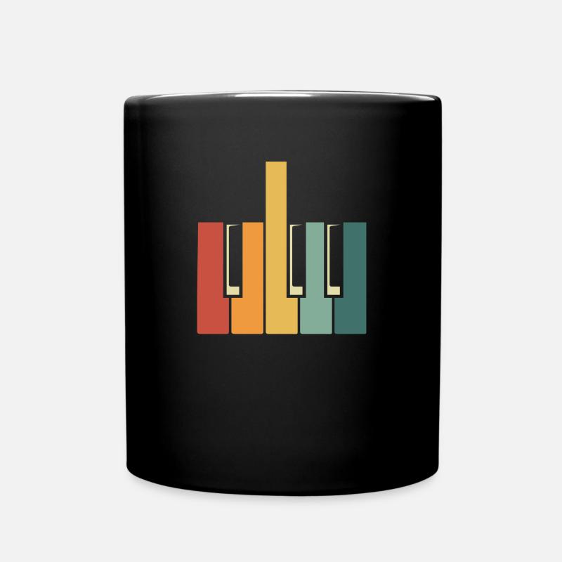 Klaviertasten Bunt - Tasse einfarbig - Schwarz