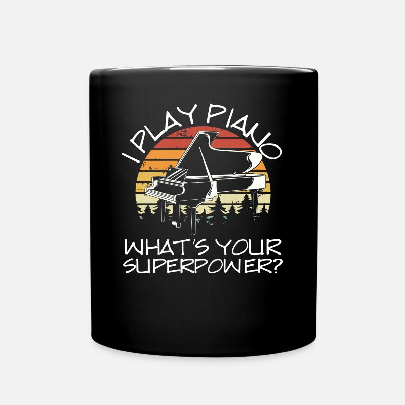Je joue du piano, quel est ton pouvoir - Mug uni - noir
