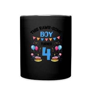 Parasaurolophus Buben Design Geburtstagsparty - Tasse einfarbig - Schwarz - Vorne