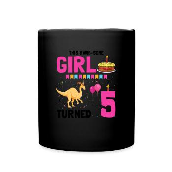 Parasaurolophus Buben Design Geburtstagsparty - Tasse einfarbig - Schwarz - Vorne