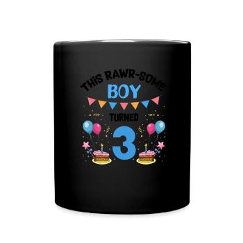 Parasaurolophus Buben Design Geburtstagsparty - Tasse einfarbig - Schwarz - Vorne
