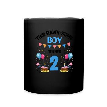 Parasaurolophus Buben Design Geburtstagsparty - Tasse einfarbig - Schwarz - Vorne