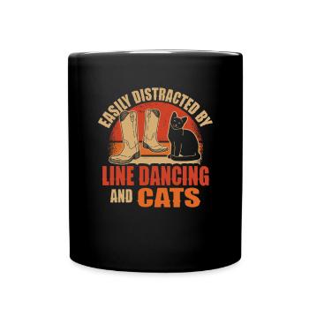 Line Dancing Cowboy Texas Line Dance Cadeau - Mug uni - noir - Devant