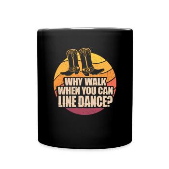 Line Dancing Cowboy Texas Line Dance Cadeau - Mug uni - noir - Devant