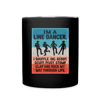 Line Dancing Cowboy Texas Line Dance Cadeau - Mug uni - noir - Devant