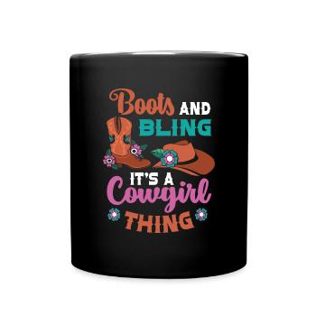 Line Dancing Cowboy Texas Line Dance Cadeau - Mug uni - noir - Devant