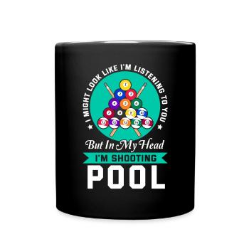 Snooker Pool Billard - Tasse einfarbig - Schwarz - Vorne