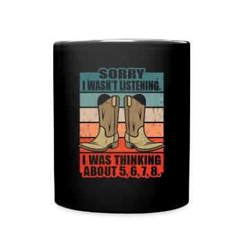 Line Dancing Cowboy Texas Line Dance Cadeau - Mug uni - noir - Devant