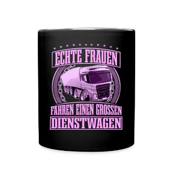 LKW Fahrerin - Tasse einfarbig - Schwarz - Vorne