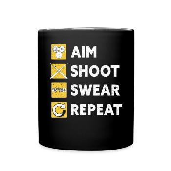 Snooker Pool Billard - Tasse einfarbig - Schwarz - Vorne